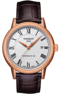 Tissot T Classic Carson Powermatic 80 White Dial Brown Leather Strap Watch for Men - T085.407.36.013.00