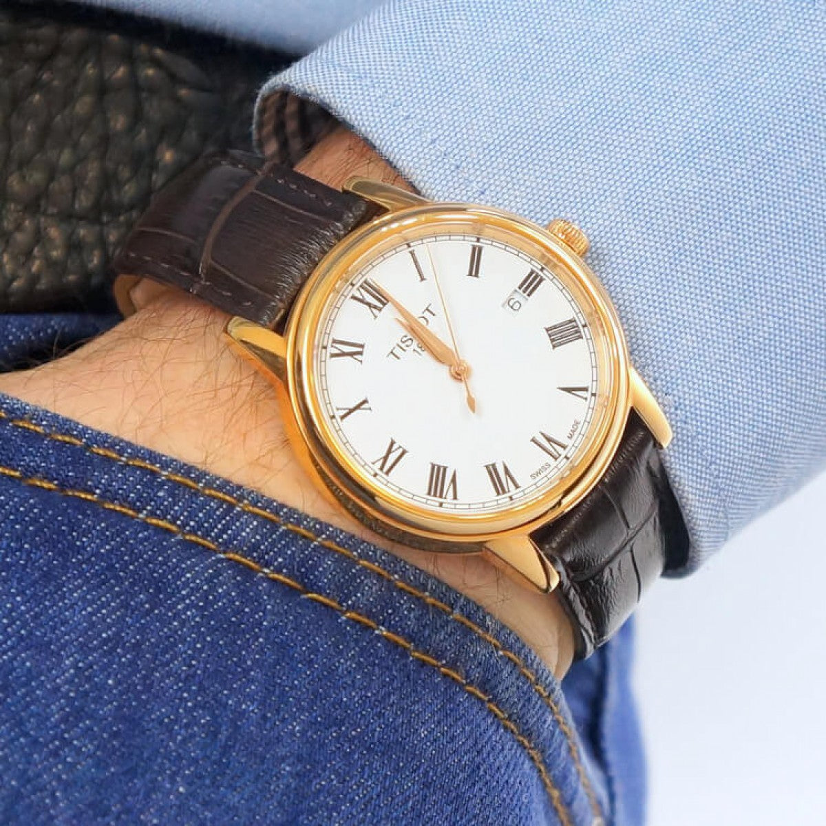  Shop Authentic Tissot T Classic Carson White Dial Brown Leather Strap Watch For Men - T085.410.36.013.00 - Luxxuri