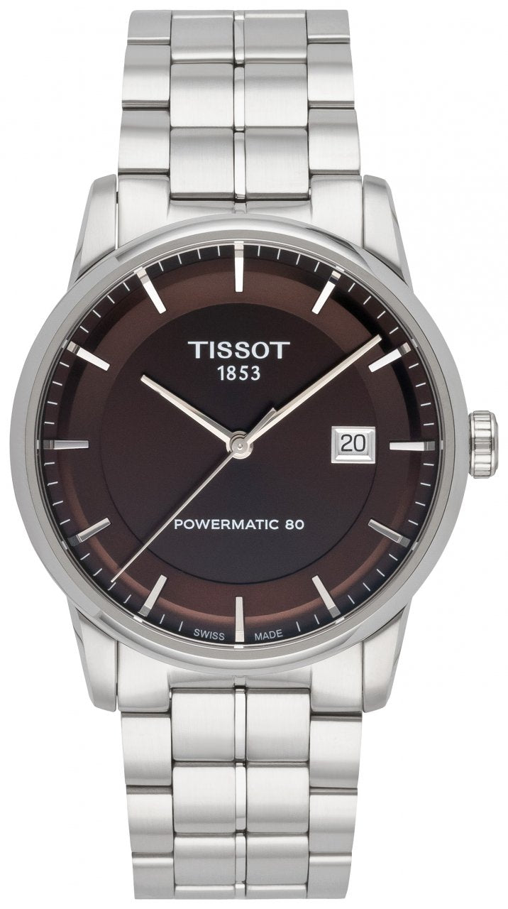  Shop Authentic Tissot Luxury Powermatic 80 Brown Dial Silver Steel Strap Watch For Men - T086.407.11.291.00 - Luxxuri