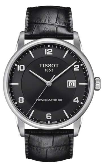 Shop Authentic Tissot Luxury Powermatic 80 Black Dial Black Leather Strap Watch For Men - T086.407.16.057.00 - Luxxuri