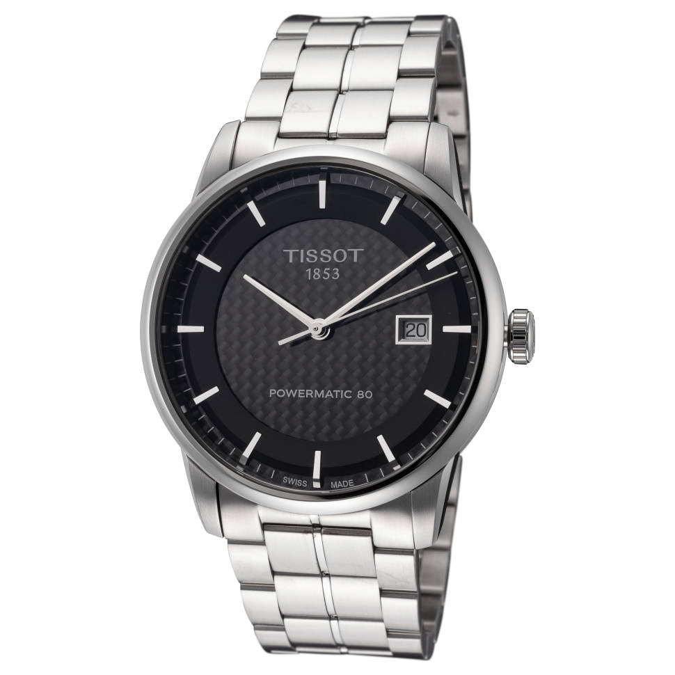  Shop Authentic Tissot Luxury Powermatic 80 Black Dial Silver Steel Strap Watch for Men - T086.407.11.201.02 - Luxxuri