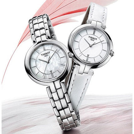  Shop Authentic Tissot T Lady Flamingo Mother of Pearl White Dial Silver Steel Strap Watch For Women - T094.210.11.111.00 - Luxxuri