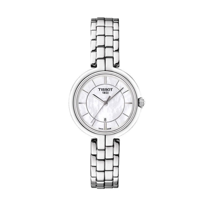  Shop Authentic Tissot T Lady Flamingo Mother of Pearl White Dial Silver Steel Strap Watch For Women - T094.210.11.111.00 - Luxxuri