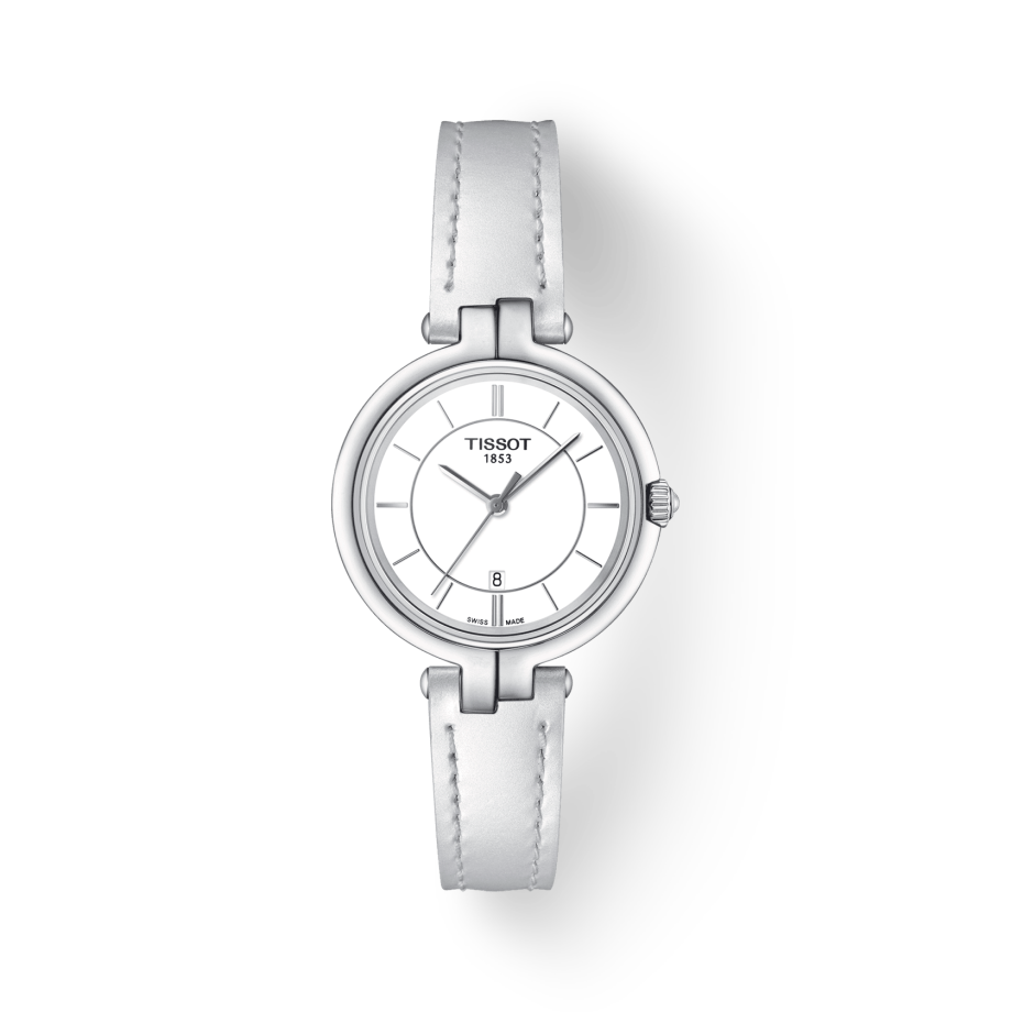  Shop Authentic Tissot T Lady Flamingo White Dial White Leather Strap Watch For Women - T094.210.16.011.00 - Luxxuri