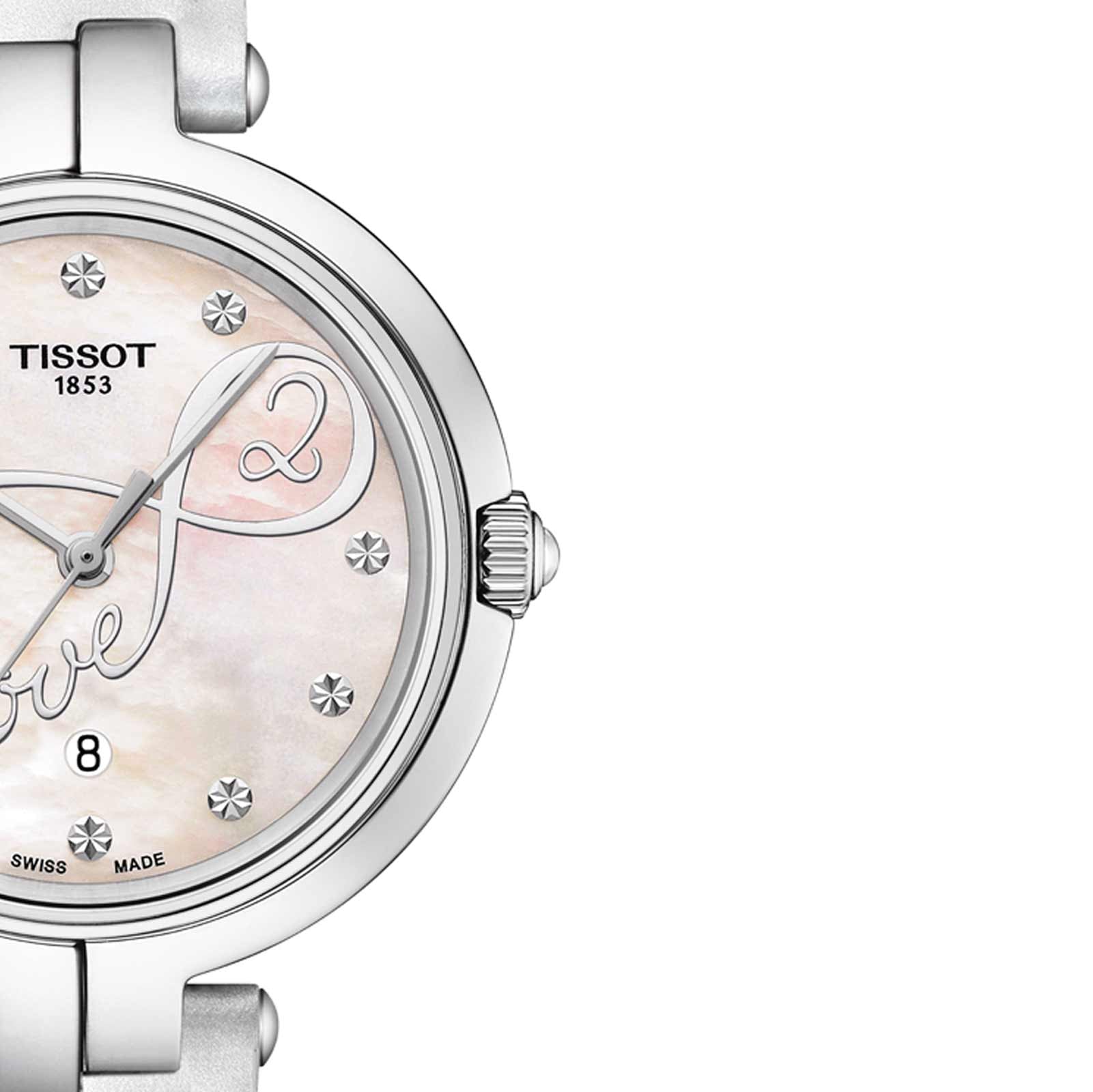  Shop Authentic Tissot T Trend Flamingo Valentines Mother of Pearl White Dial White Leather Strap Watch For Women - T094.210.16.111.01 - Luxxuri