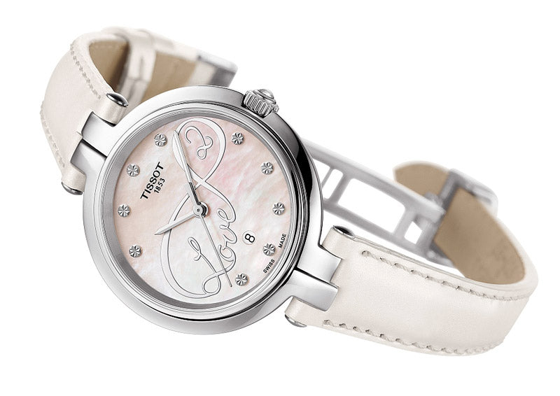  Shop Authentic Tissot T Trend Flamingo Valentines Mother of Pearl White Dial White Leather Strap Watch For Women - T094.210.16.111.01 - Luxxuri
