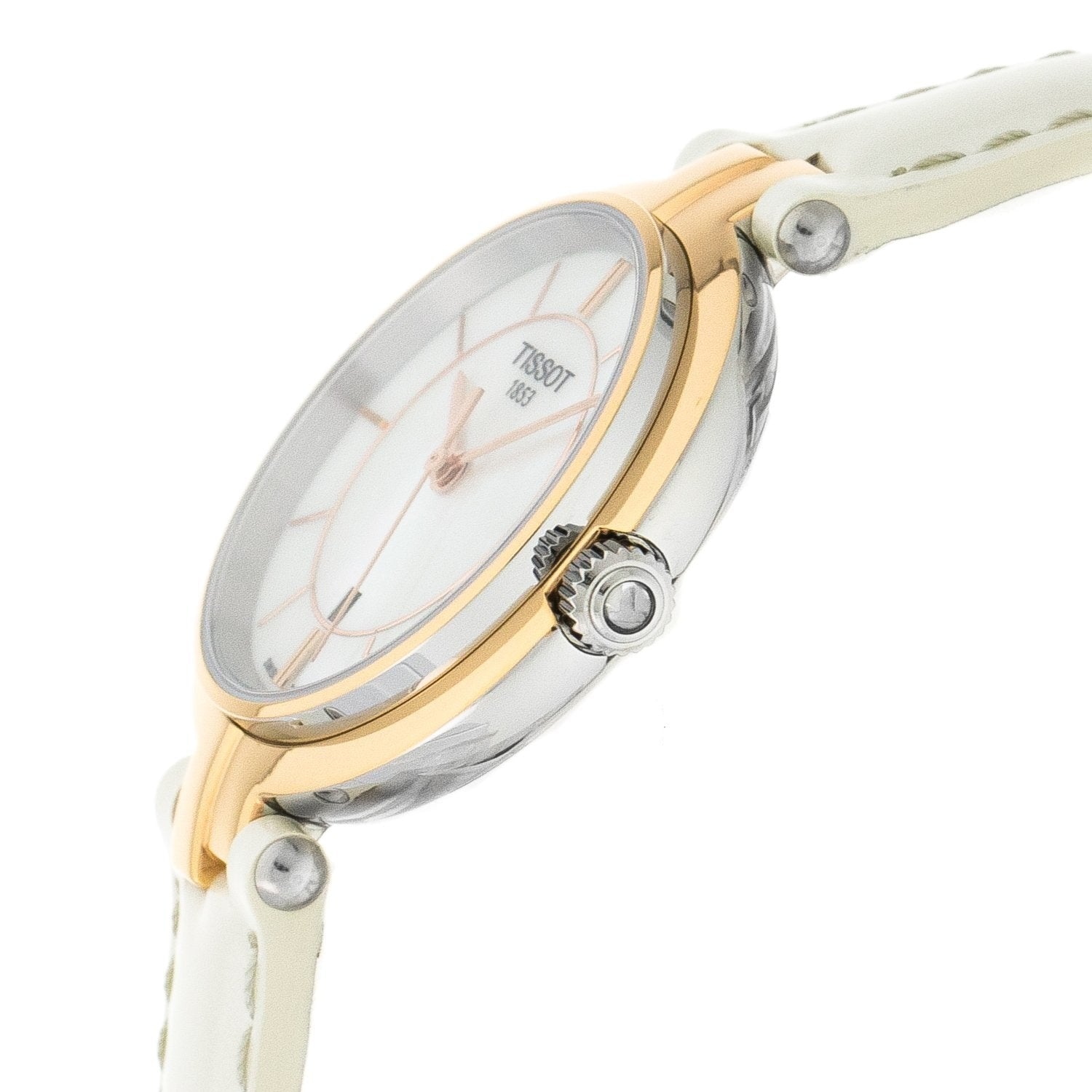  Shop Authentic Tissot T Lady Flamingo Mother of Pearl White Dial White Leather Strap Watch For Women - T094.210.26.111.01 - Luxxuri