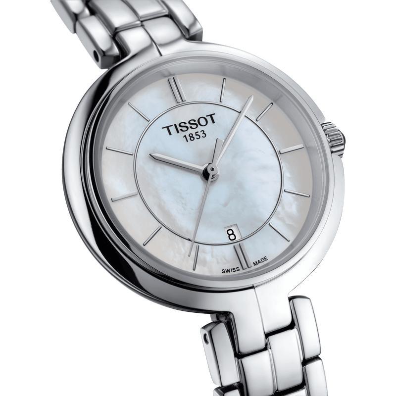  Shop Authentic Tissot T Lady Flamingo Mother of Pearl White Dial Silver Steel Strap Watch For Women - T094.210.11.111.00 - Luxxuri