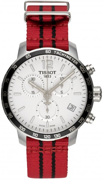  Shop Authentic Tissot Quickster Chronograph NBA Chicago Bulls White Dial Red NATO Strap Watch For Men - T095.417.17.037.04 - Luxxuri