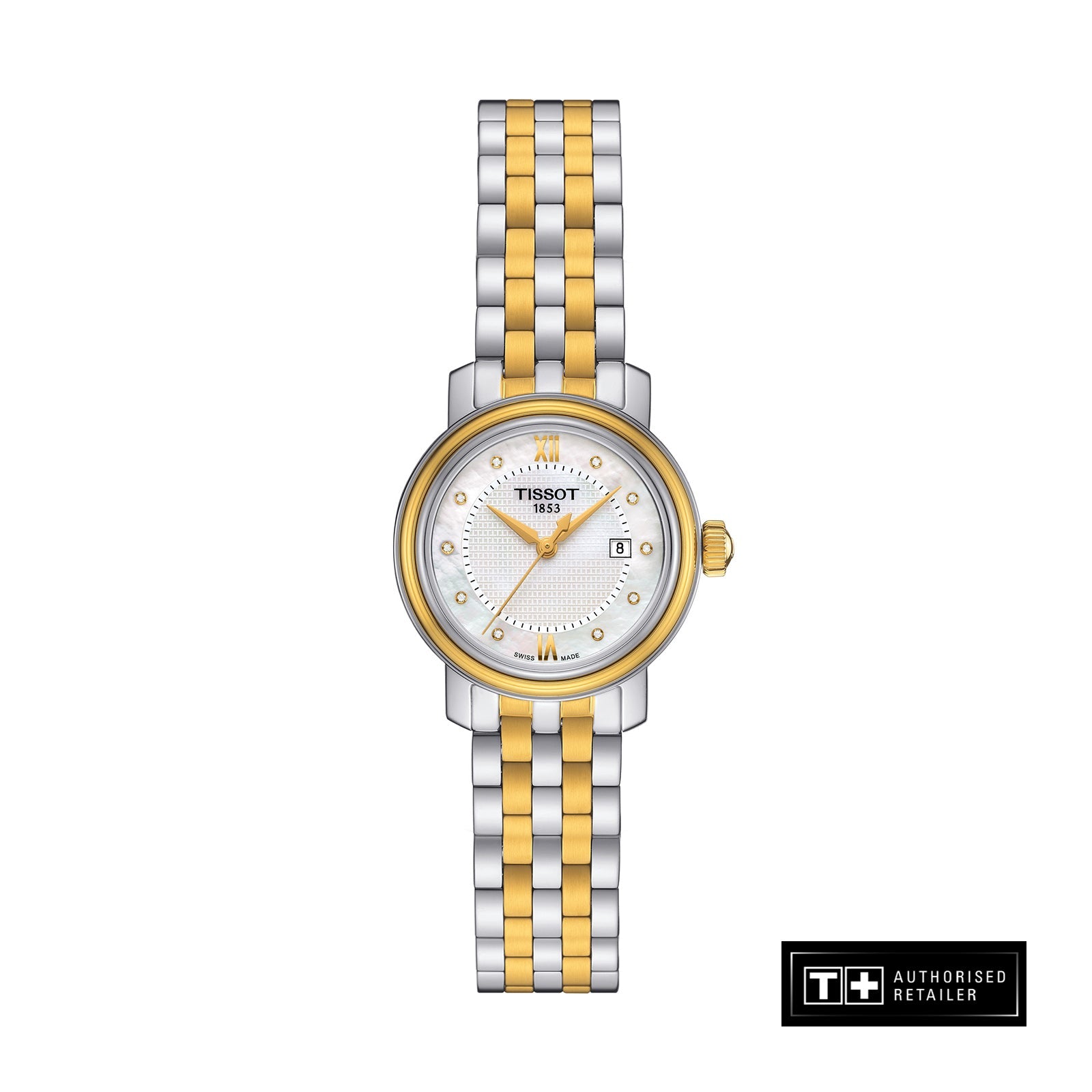  Shop Authentic Tissot T Classic Bridgeport Mother of Pearl Dial Two Tone Steel Strap Watch For Women - T097.010.22.116.00 - Luxxuri