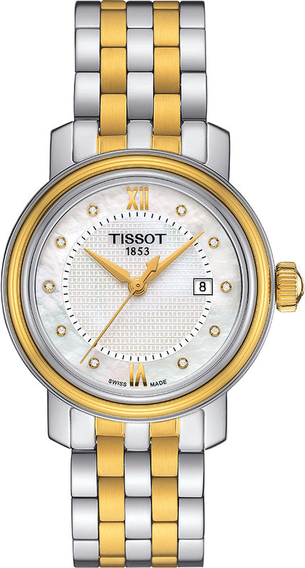  Shop Authentic Tissot T Classic Bridgeport Automatic Mother of Pearl Dial Two Tone Steel Strap Watch for Women - T097.410.22.116.00 - Luxxuri
