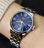  Shop Authentic Tissot Chemin Des Tourelles Powermatic 80 Lady Blue Dial Silver Steel Strap Watch For Women - T099.207.11.048.00 - Luxxuri