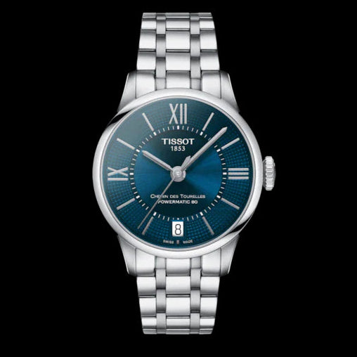  Shop Authentic Tissot Chemin Des Tourelles Powermatic 80 Blue Dial Silver Steel Strap Watch for Men - T099.407.11.048.00 - Luxxuri