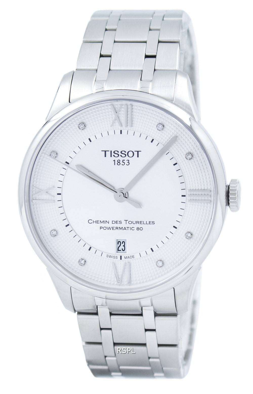  Shop Authentic Tissot Chemin Des Tourelles Powermatic 80 Diamonds Silver Dial Silver Steel Strap Watch for Men - T099.407.11.033.00 - Luxxuri