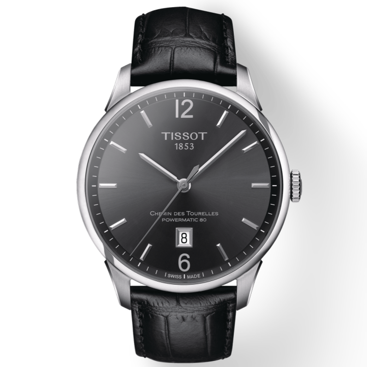  Shop Authentic Tissot Chemin Des Tourelles Powermatic 80 Black Dial Black Leather Strap Watch For Men - T099.407.16.447.00 - Luxxuri