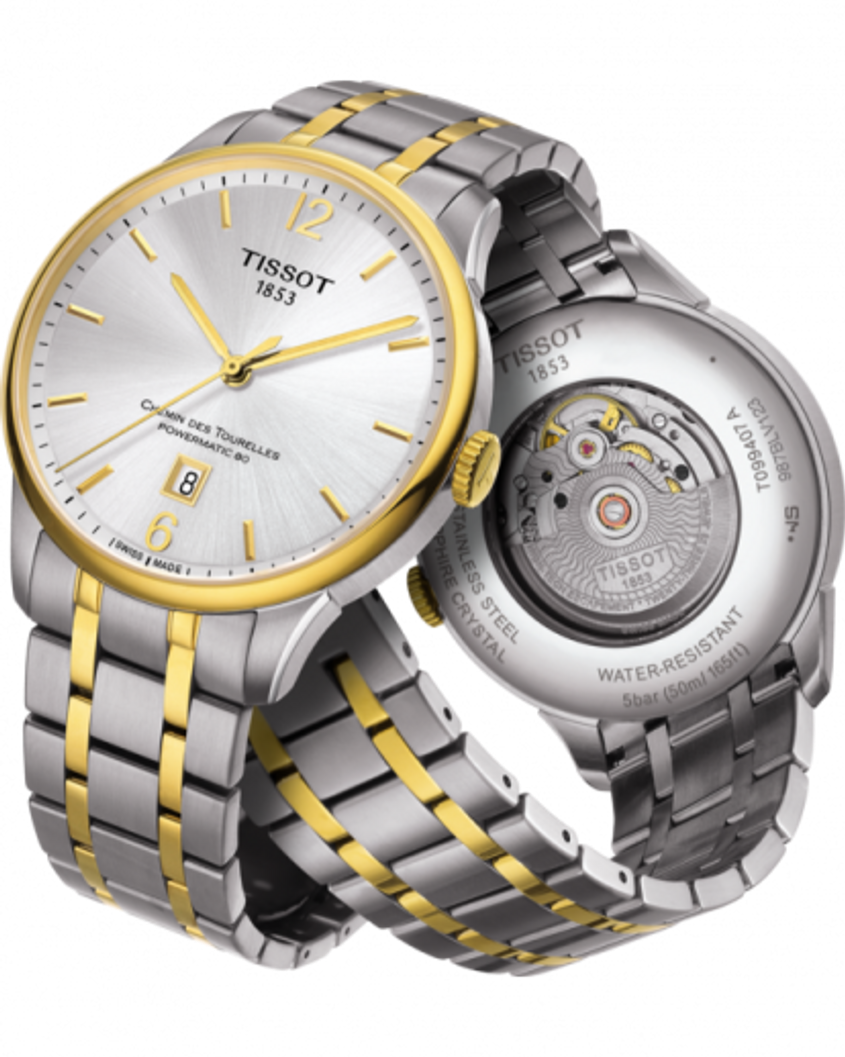  Shop Authentic Tissot Chemin Des Tourelles Powermatic 80 Silver Dial Two Tone Steel Strap Watch For Men - T099.407.22.037.00 - Luxxuri