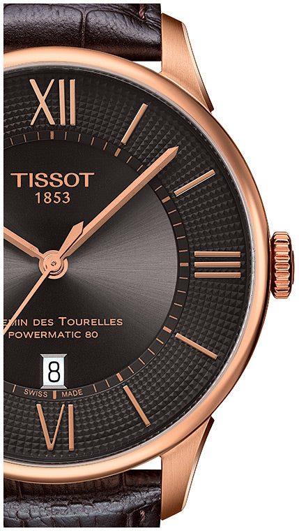  Shop Authentic Tissot Chemin des Tourelles Powermatic 80 Brown Dial Brown Leather Strap Watch for Men - T099.407.36.448.00 - Luxxuri