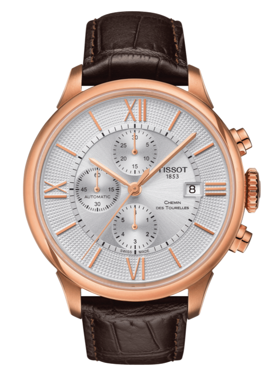  Shop Authentic Tissot Des Tourelles Chronograph Silver Dial Brown Leather Strap Watch For Men - T099.427.36.038.00 - Luxxuri
