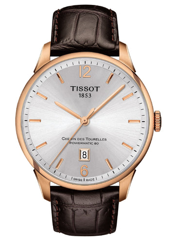  Shop Authentic Tissot Chemin Des Tourelles Powermatic 80 Silver Dial Brown Leather Strap Watch For Men - T099.407.36.037.00 - Luxxuri