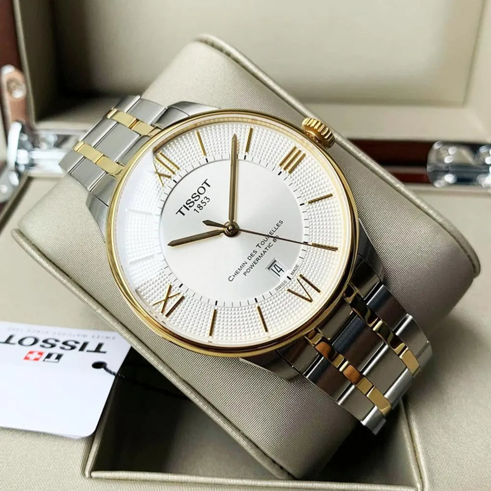  Shop Authentic Tissot Chemin des Tourelles Powermatic 80 Silver Dial Two Tone Steel Strap Watch for Men - T099.407.22.038.02 - Luxxuri