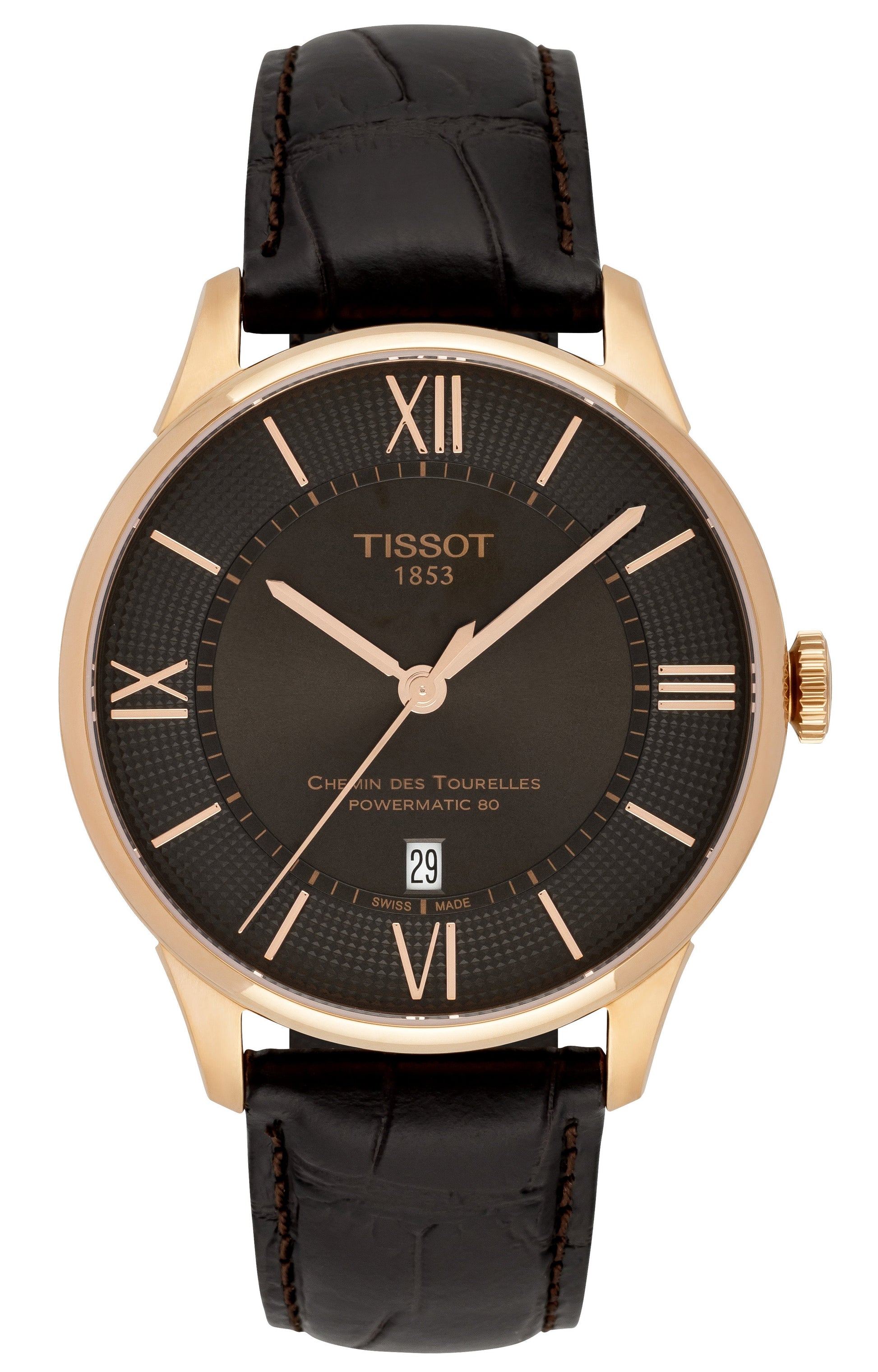  Shop Authentic Tissot Chemin des Tourelles Powermatic 80 Brown Dial Brown Leather Strap Watch for Men - T099.407.36.448.00 - Luxxuri