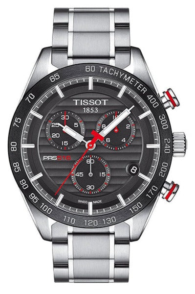  Shop Authentic Tissot T Sport PRS 516 Chronograph Black Dial Silver Steel Strap Watch For Men - T100.417.11.051.01 - Luxxuri
