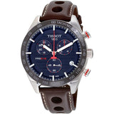  Shop Authentic Tissot PRS 516 Chronograph Blue Dial Brown Leather Strap Watch For Men - T100.417.16.041.00 - Luxxuri