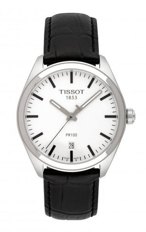  Shop Authentic Tissot T Classic PR 100 White Dial Black Leather Strap Watch for Men - T101.410.16.031.00 - Luxxuri