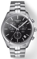Tissot T Classic PR 100 Chronograph Black Dial Silver Steel Strap Watch for Men - T101.417.11.051.00