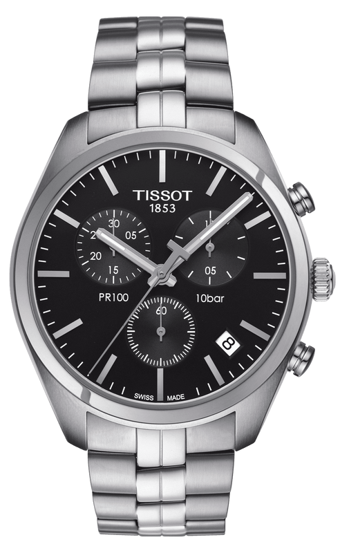  Shop Authentic Tissot T Classic PR 100 Chronograph Black Dial Silver Steel Strap Watch for Men - T101.417.11.051.00 - Luxxuri