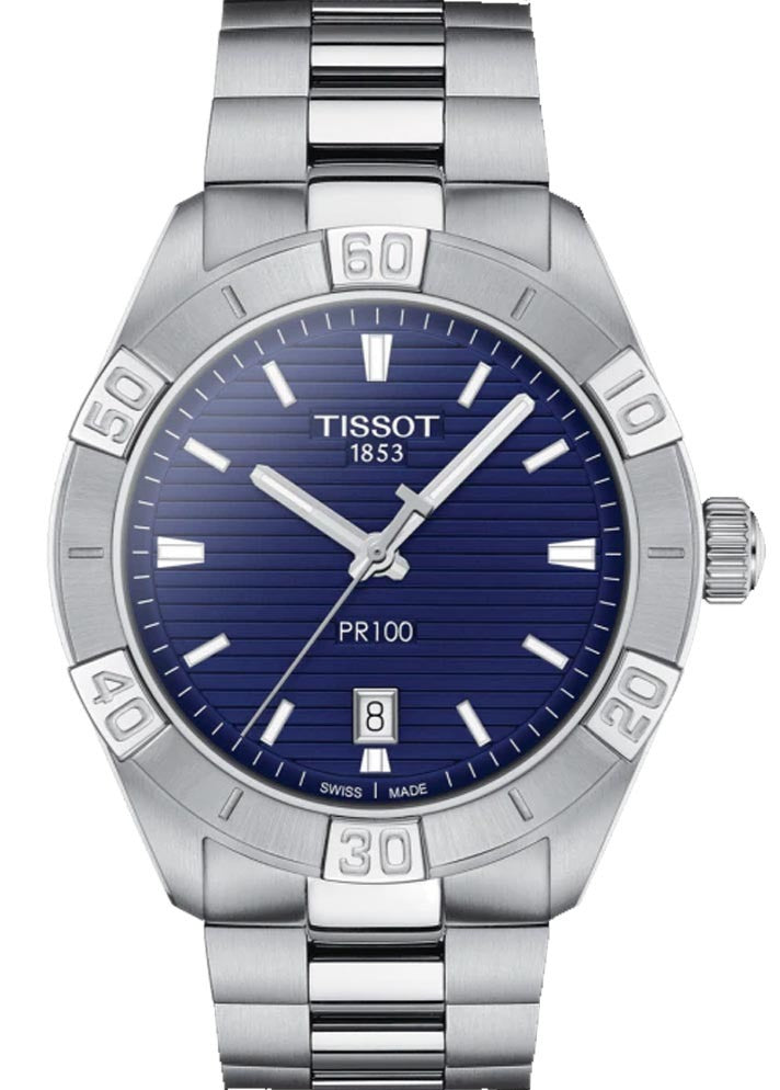 Tissot PR 100 Sport Blue Dial Silver Steel Strap Watch For Men - T101.610.11.041.00