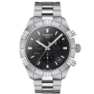  Shop Authentic Tissot T Classic PR 100 Sport Chronograph Black Dial Silver Steel Strap Watch for Men - T101.617.11.051.00 - Luxxuri