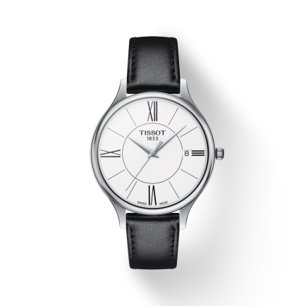  Shop Authentic Tissot Bella Ora Round White Dial Black Leather Strap Watch For Women - T103.210.16.018.00 - Luxxuri