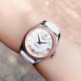  Shop Authentic Tissot T-Classic Powermatic 80 Mother of Pearl Silver Dial White Leather Strap Watch For Women - T108.208.26.117.00 - Luxxuri