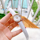  Shop Authentic Tissot T-Classic Powermatic 80 Mother of Pearl Silver Dial White Leather Strap Watch For Women - T108.208.26.117.00 - Luxxuri