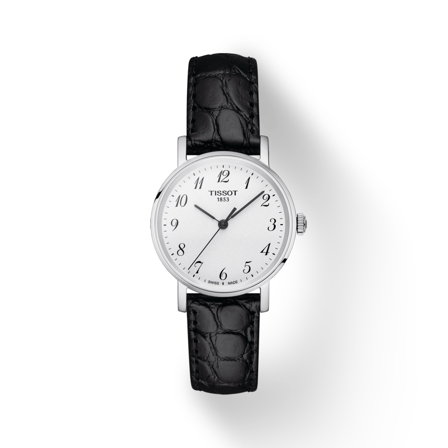  Shop Authentic Tissot Everytime Small White Dial Black Leather Strap Watch For Women - T109.210.16.032.00 - Luxxuri