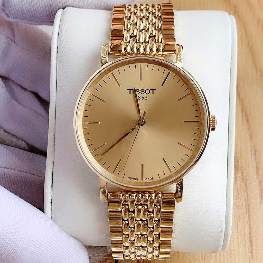  Shop Authentic Tissot T Classic Everytime Desire Small Gold Dial Gold Mesh Bracelet Watch For Women - T109.210.33.021.00 - Luxxuri