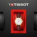 Tissot Everytime Desire Small White Dial Maroon Leather Strap Watch For Women - T109.210.36.031.00