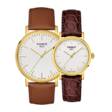  Shop Authentic Tissot T Classic Everytime White Dial Brown Leather Strap Watch For Men - T109.410.36.031.00 - Luxxuri
