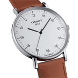  Shop Authentic Tissot T Classic Everytime Large White Dial Brown Leather Strap Watch For Men - T109.610.16.037.00 - Luxxuri