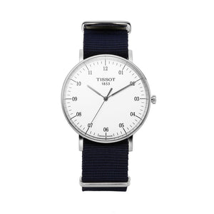  Shop Authentic Tissot T Classic Everytime Large White Dial Blue NATO Strap Watch For Men - T109.610.17.037.00 - Luxxuri