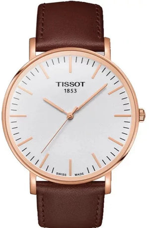  Shop Authentic Tissot T Classic Everytime White Dial Brown Leather Strap Watch for Men - T109.610.36.031.00 - Luxxuri