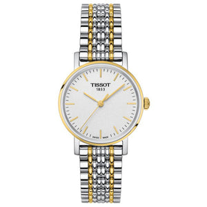  Shop Authentic Tissot T Classic Everytime Small White Dial Two Tone Mesh Bracelet Watch For Women - T109.210.22.031.00 - Luxxuri