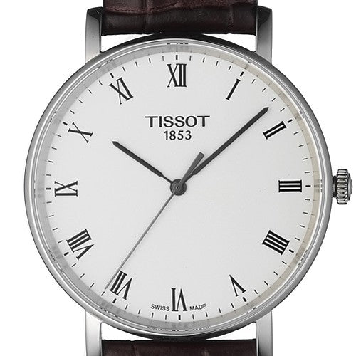  Shop Authentic Tissot T Classic Everytime White Dial Brown Leather Strap Watch For Men - T109.410.16.033.00 - Luxxuri
