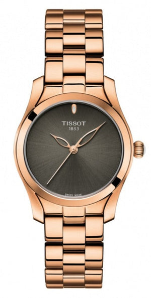  Shop Authentic Tissot T Wave Anthracite Dial Rose Gold Steel Strap Watch For Women - T112.210.33.061.00 - Luxxuri
