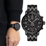  Shop Authentic Tissot PRC 200 Chronograph Black Dial Black Steel Strap Watch For Men - T114.417.33.057.00 - Luxxuri