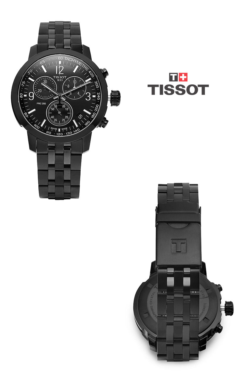  Shop Authentic Tissot PRC 200 Chronograph Black Dial Black Steel Strap Watch For Men - T114.417.33.057.00 - Luxxuri