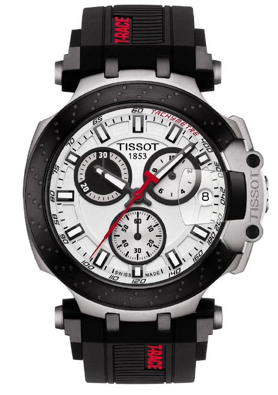  Shop Authentic Tissot T Race Chronograph White Dial Black Silicone Strap Watch For Men - T115.417.27.011.00 - Luxxuri