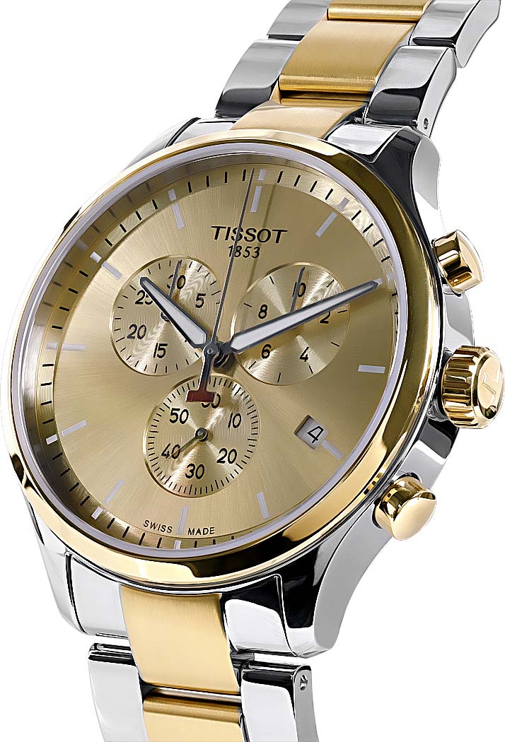  Shop Authentic Tissot T Sport Chrono XL Classic Gold Dial Two Tone Steel Strap Watch for Men - T116.617.22.021.00 - Luxxuri
