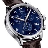  Shop Authentic Tissot Chrono XL Classic Blue Dial Brown Leather Strap Watch For Men - T116.617.16.047.00 - Luxxuri